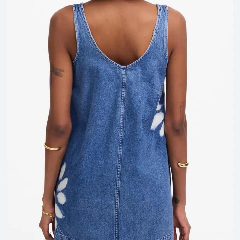 Madewell Tie-Dye Daisy Denim Shift Dress – Size Large - Picture 6 of 6